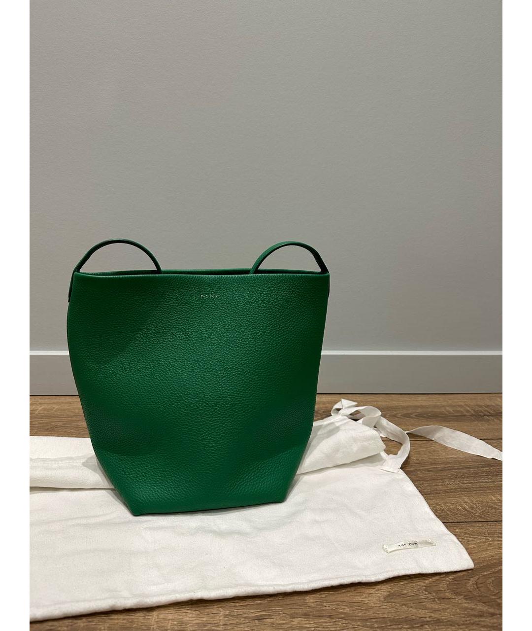 THE ROW Зеленая кожаная сумка тоут, фото 2