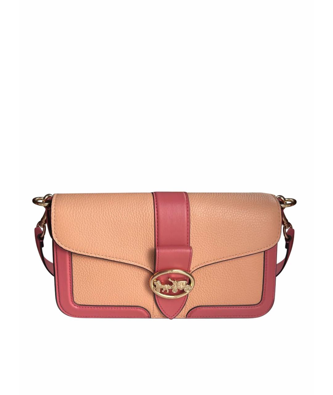 COACH Розовая кожаная сумка через плечо, фото 1