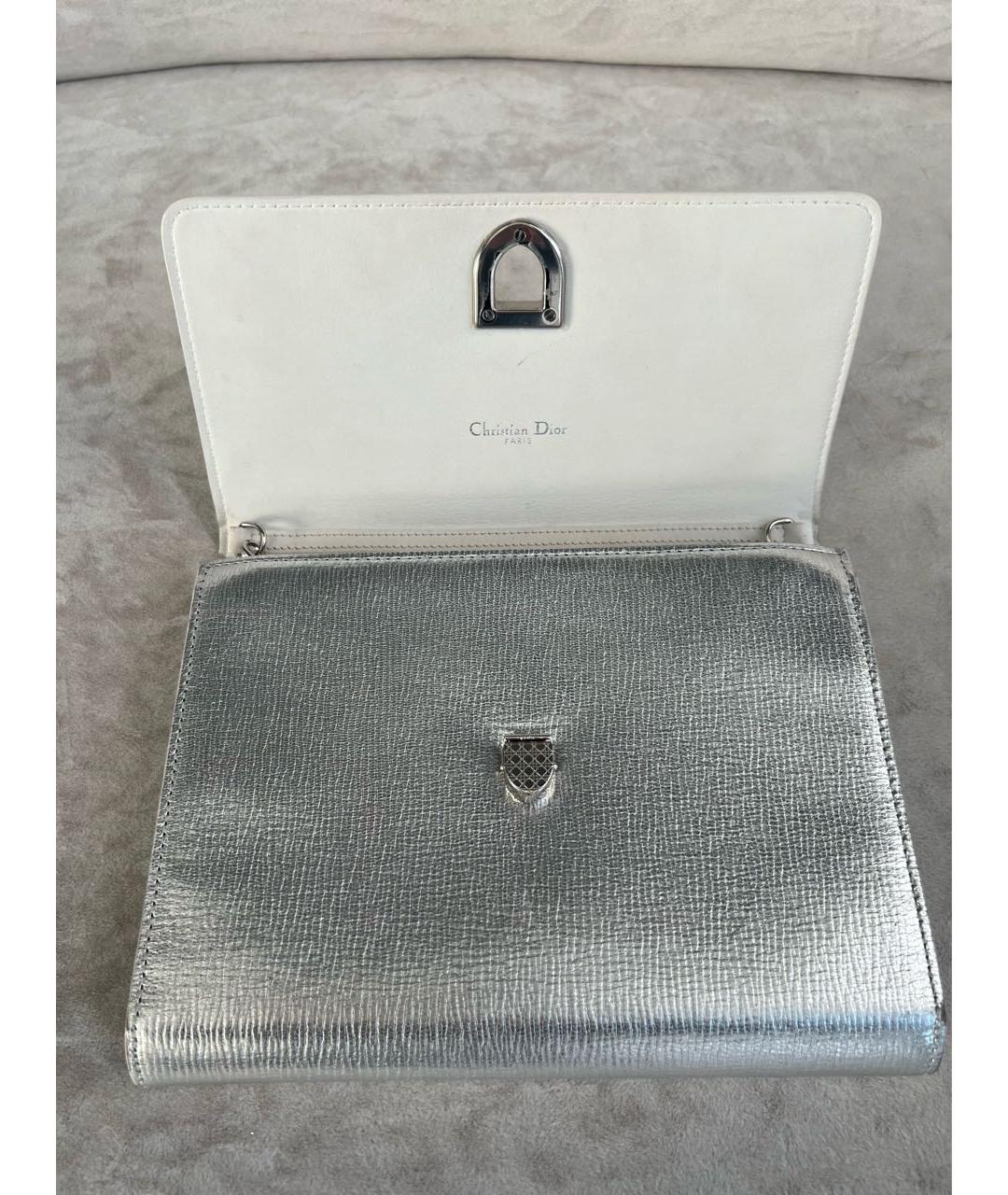 CHRISTIAN DIOR PRE-OWNED Серебряная кожаная сумка через плечо, фото 4