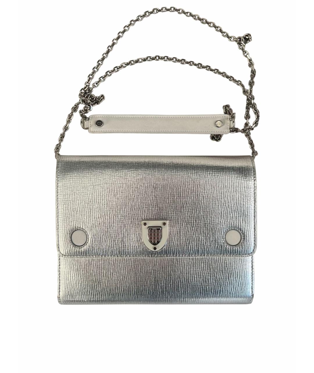 CHRISTIAN DIOR PRE-OWNED Серебряная кожаная сумка через плечо, фото 1