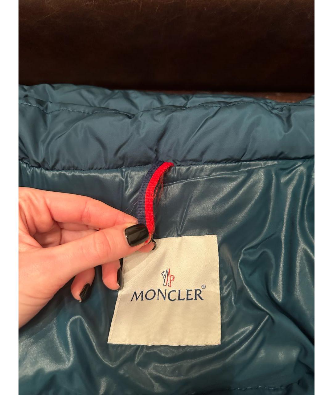 MONCLER Зеленый пуховик, фото 6