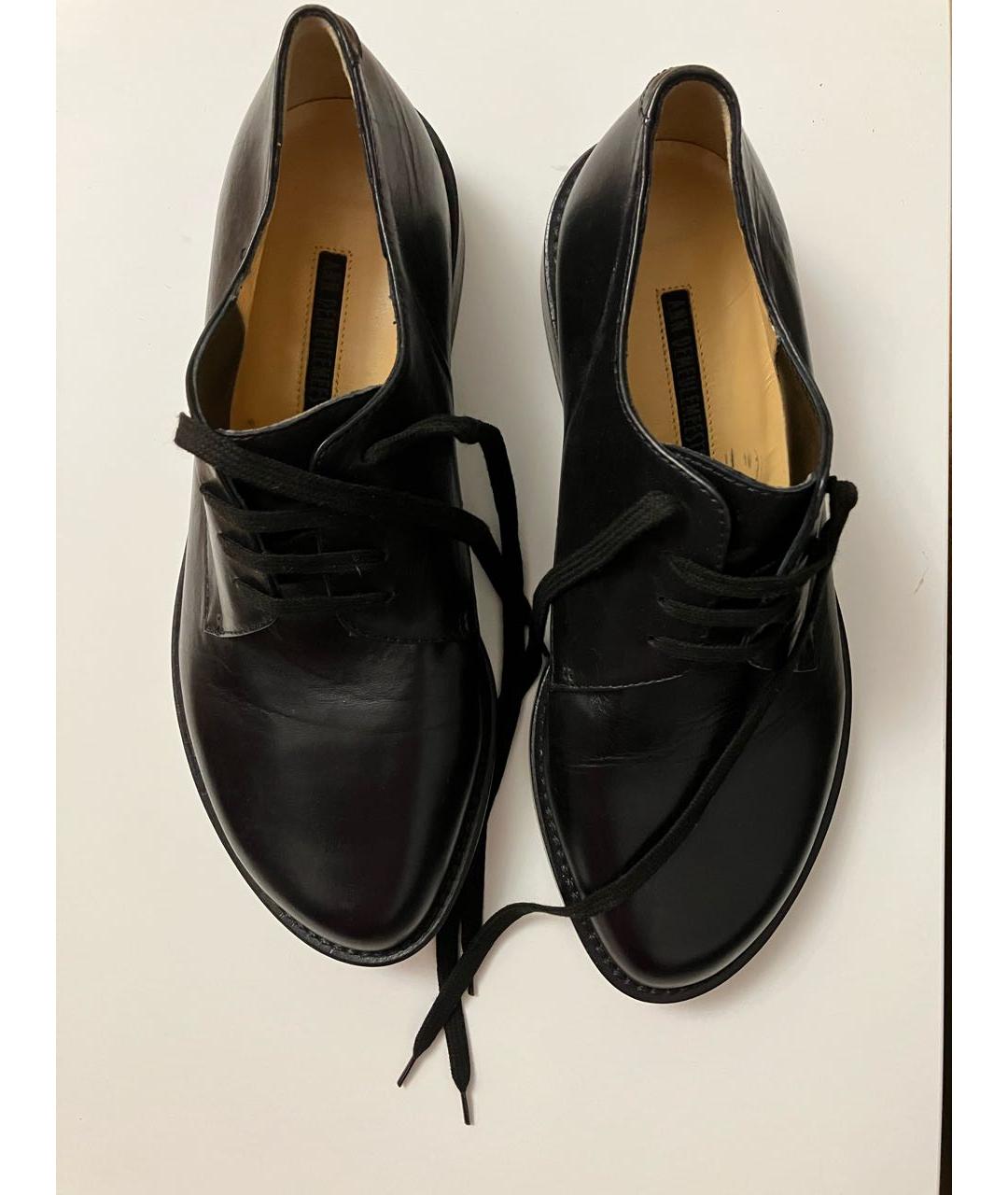 ANN DEMEULEMEESTER Черные кожаные туфли, фото 2