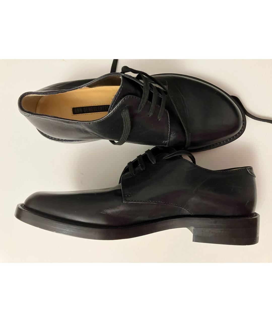 ANN DEMEULEMEESTER Черные кожаные туфли, фото 3