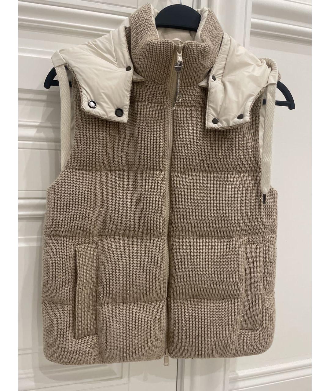 BRUNELLO CUCINELLI Бежевый хлопковый жилет, фото 3