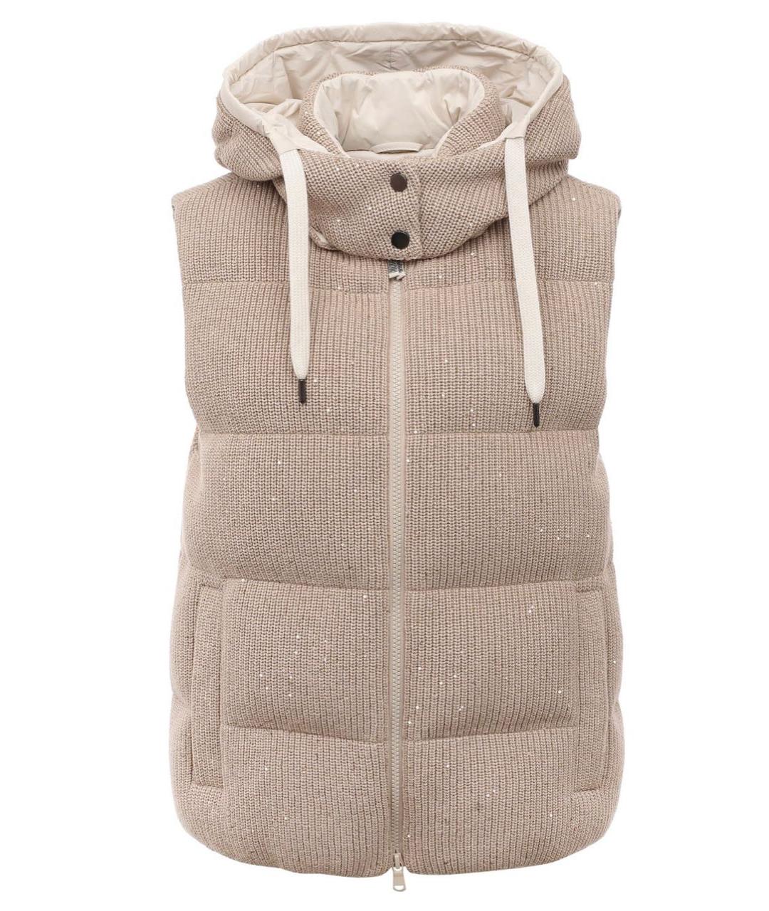 BRUNELLO CUCINELLI Бежевый хлопковый жилет, фото 1