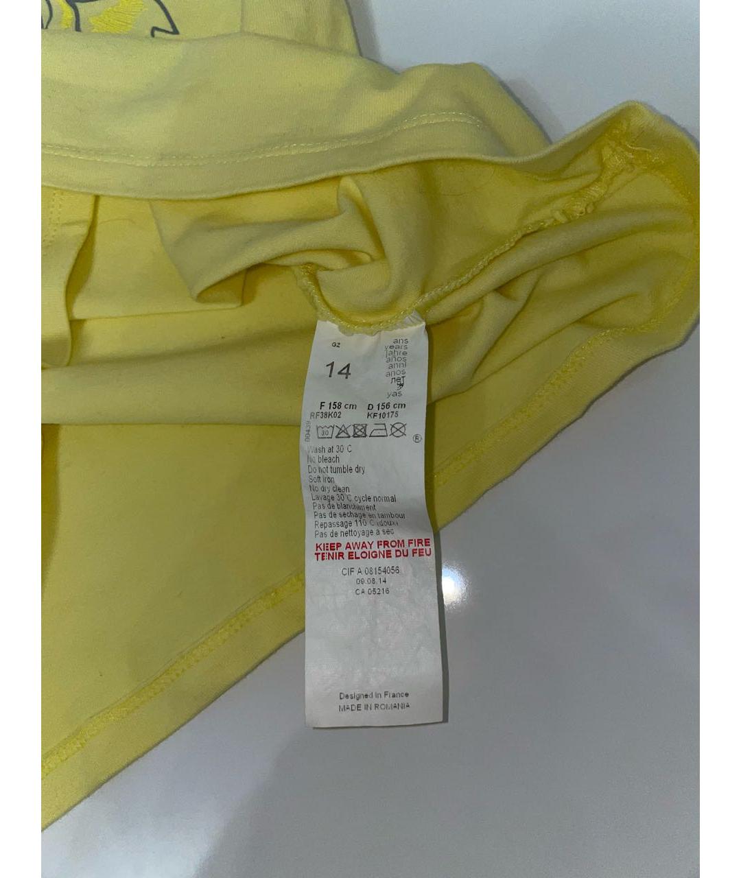 KENZO KIDS Желтый хлопковый детская футболка / топ, фото 6