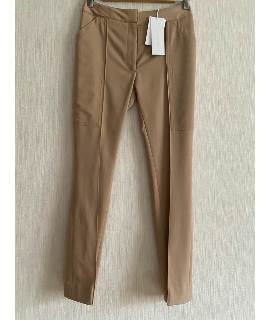 STELLA MCCARTNEY Бежевые шерстяные прямые брюки, фото 2