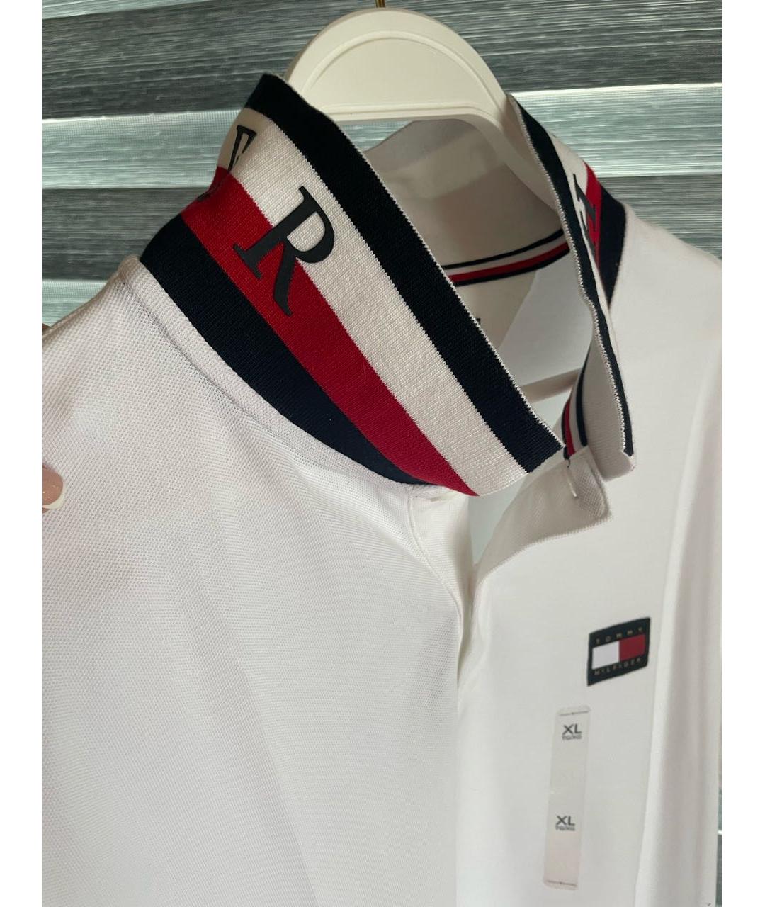 TOMMY HILFIGER Белое хлопковое поло с коротким рукавом, фото 2