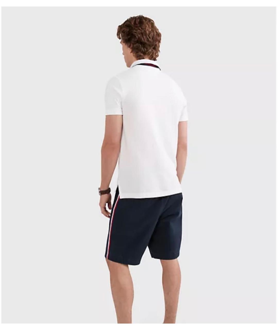TOMMY HILFIGER Белое хлопковое поло с коротким рукавом, фото 4