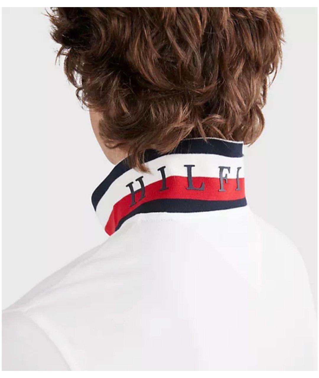 TOMMY HILFIGER Белое хлопковое поло с коротким рукавом, фото 3