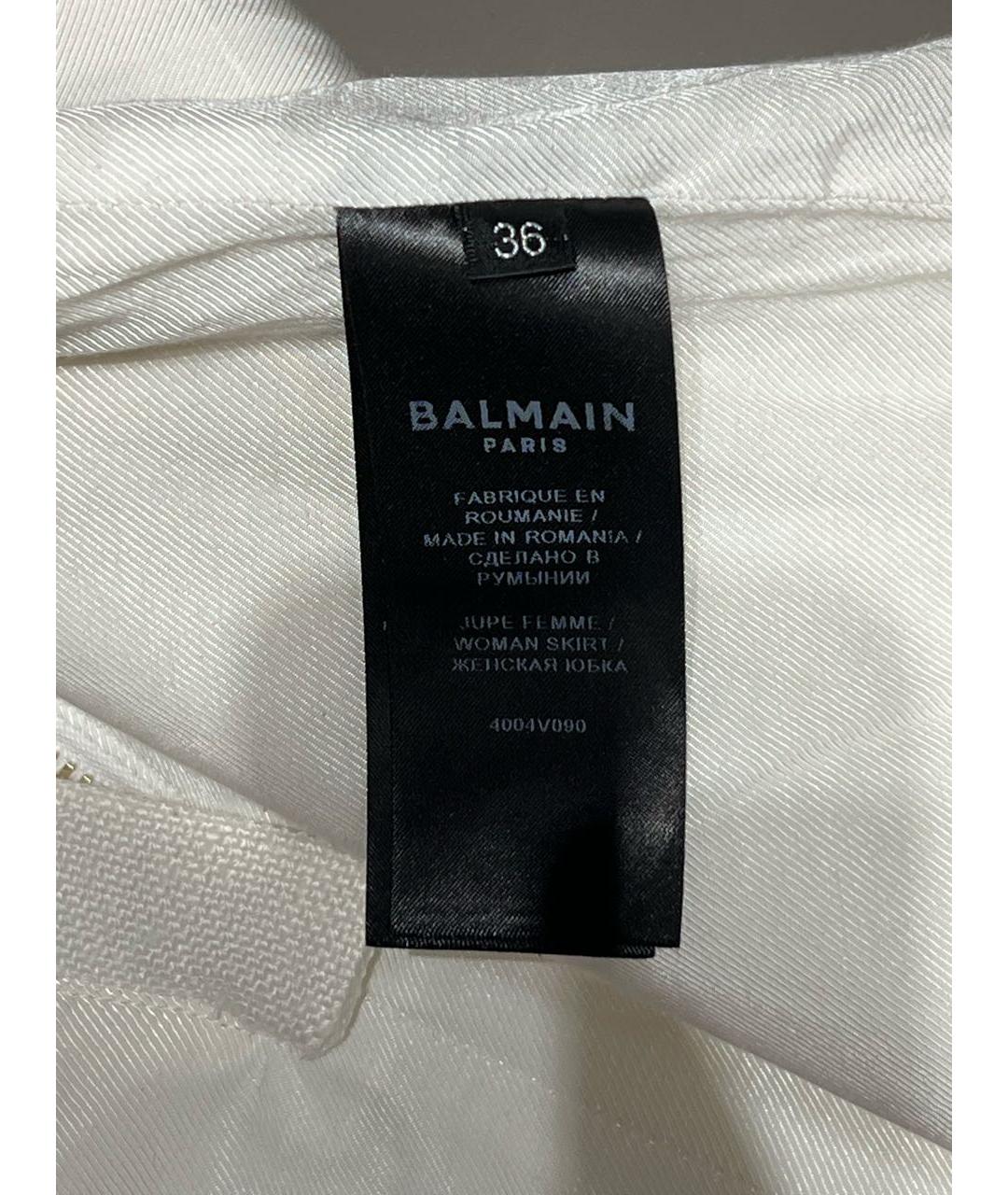 BALMAIN Бежевая вискозная юбка мини, фото 6