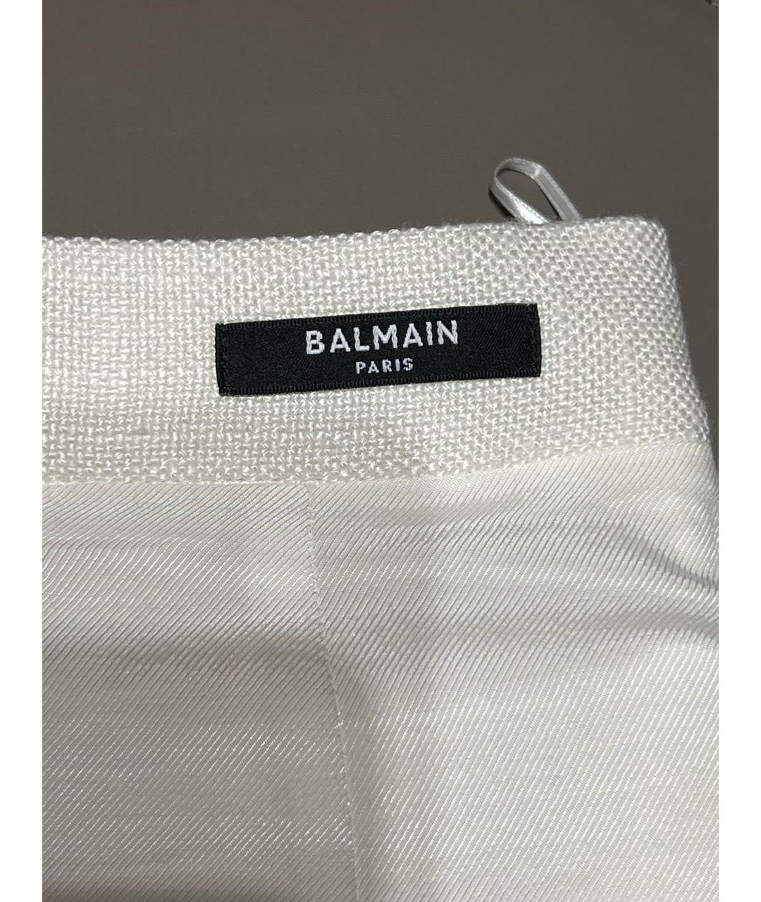 BALMAIN Бежевая вискозная юбка мини, фото 5