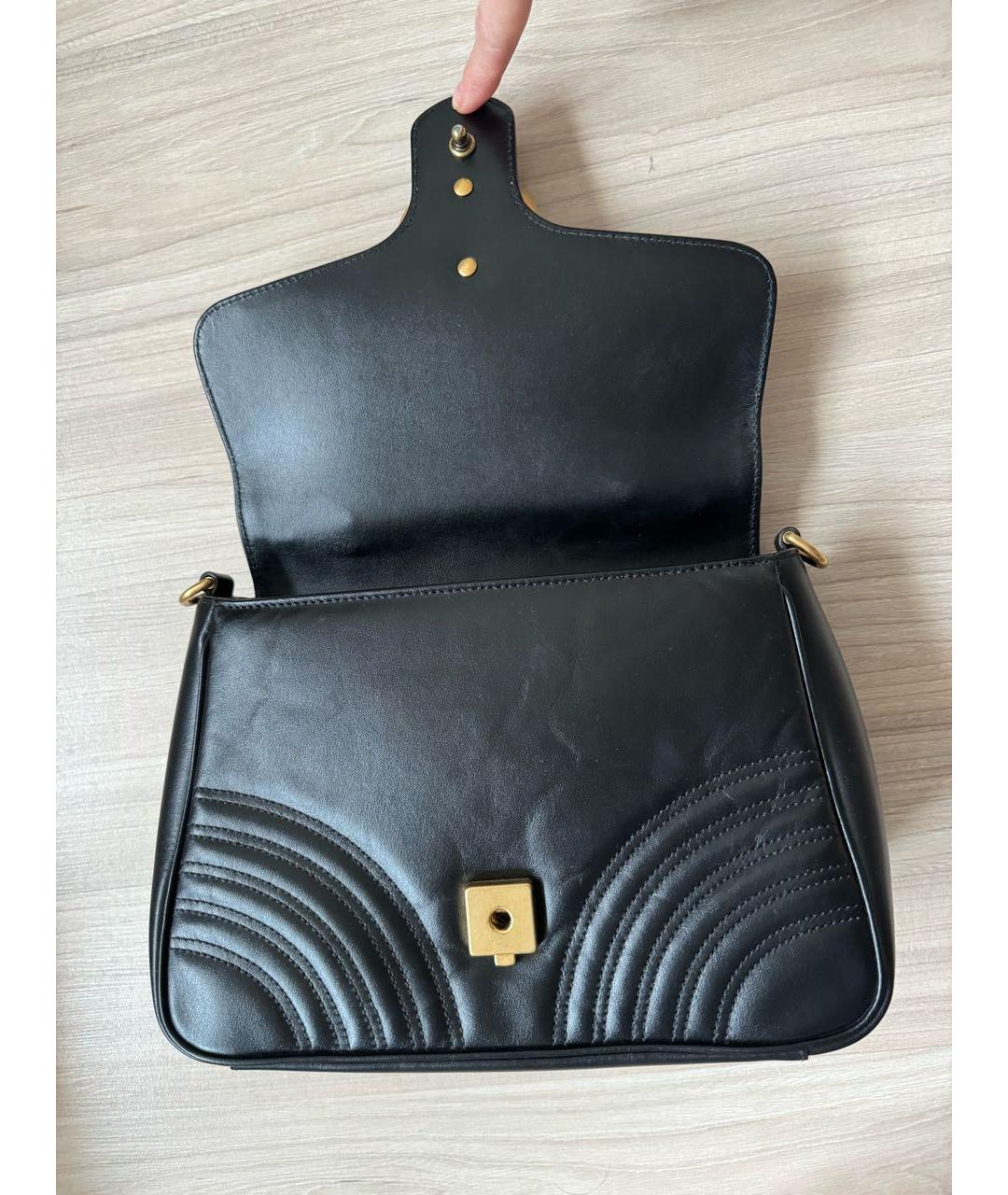 GUCCI Черная кожаная сумка с короткими ручками, фото 3