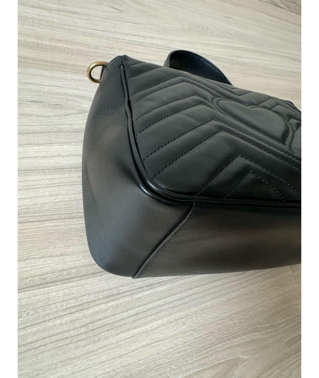 GUCCI Черная кожаная сумка с короткими ручками, фото 7