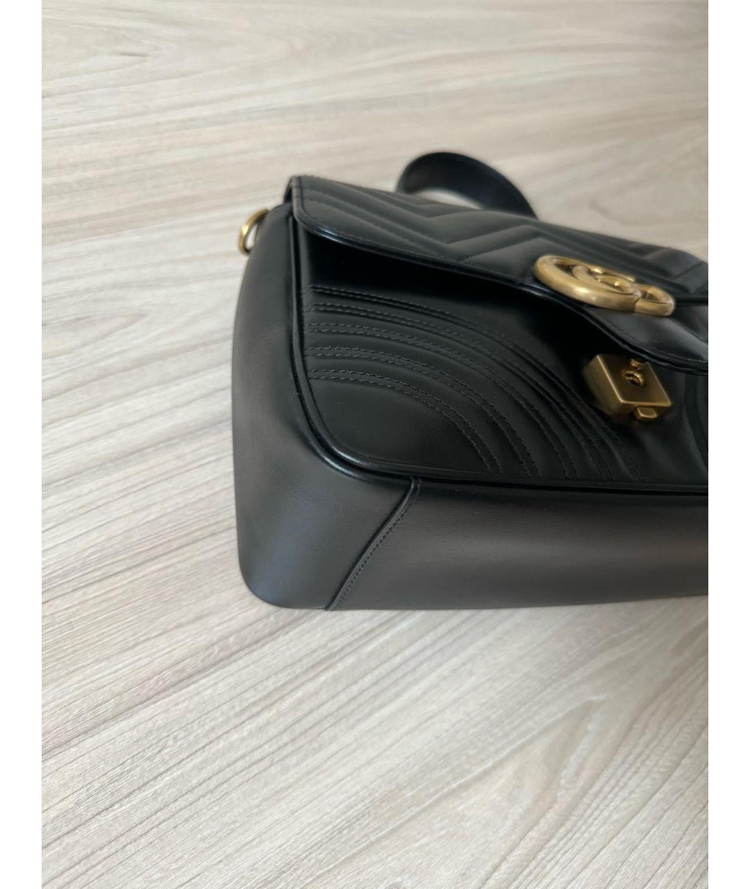 GUCCI Черная кожаная сумка с короткими ручками, фото 6