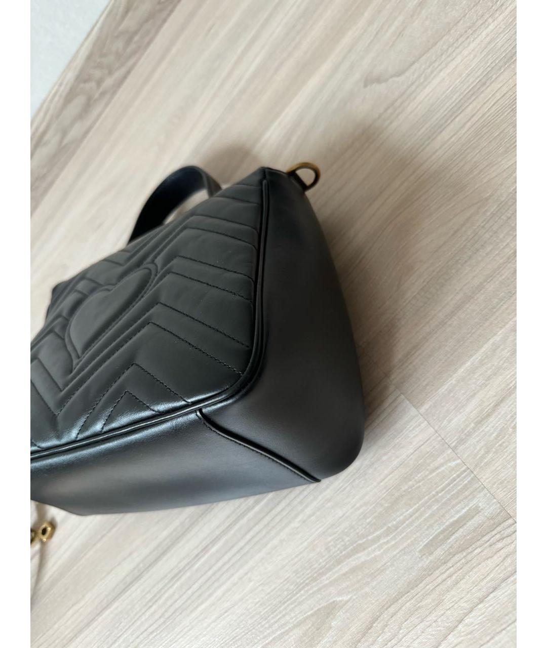GUCCI Черная кожаная сумка с короткими ручками, фото 8