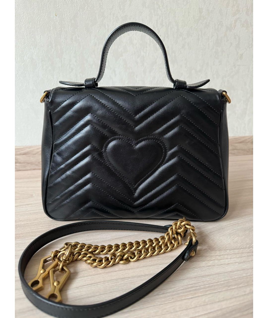 GUCCI Черная кожаная сумка с короткими ручками, фото 2