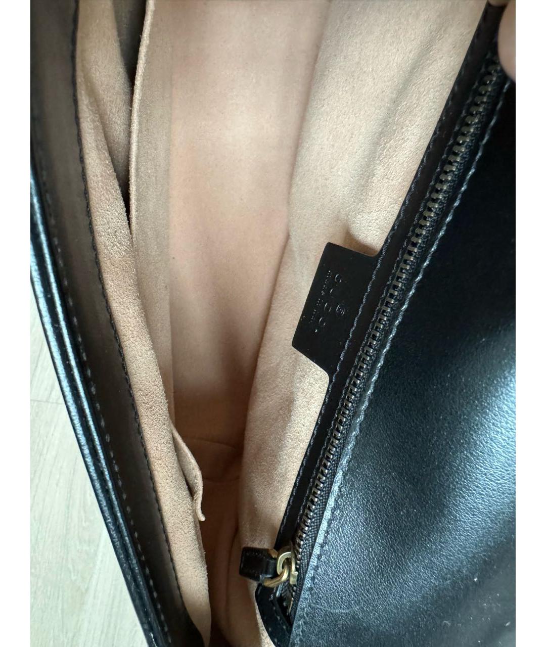 GUCCI Черная кожаная сумка с короткими ручками, фото 4