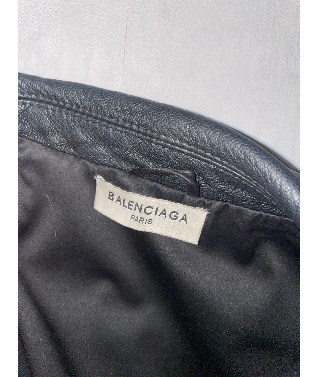 BALENCIAGA Черная кожаная куртка, фото 5