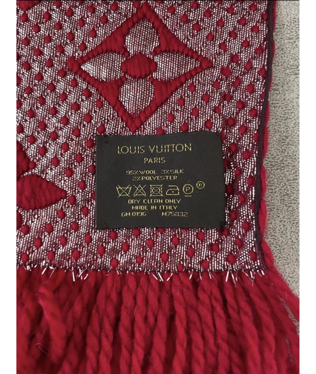 LOUIS VUITTON Красный шерстяной шарф, фото 2