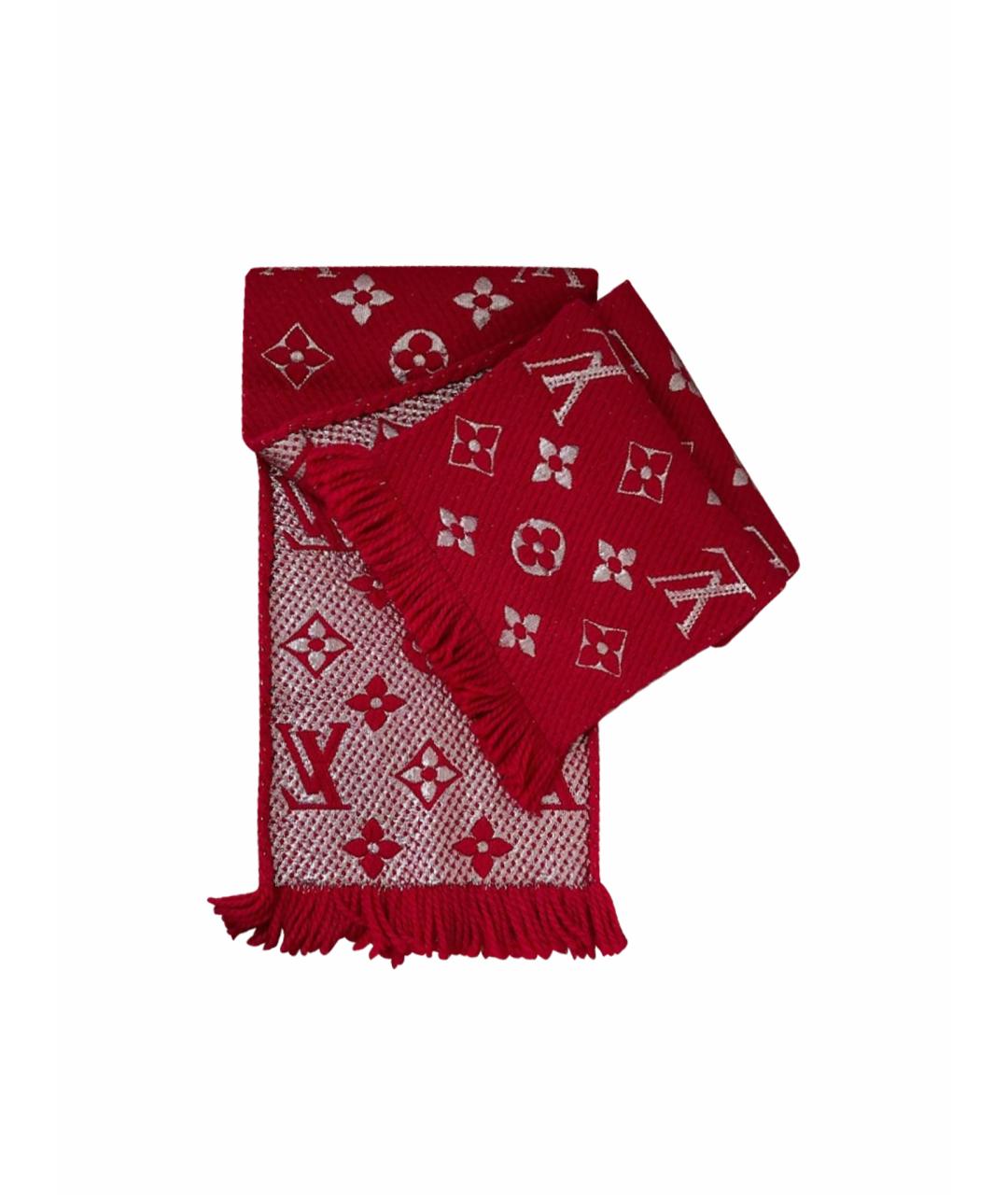 LOUIS VUITTON Красный шерстяной шарф, фото 1