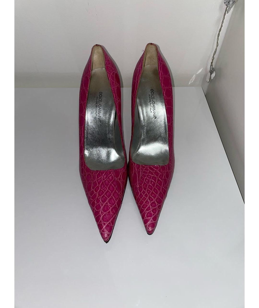 DOLCE&GABBANA Розовые кожаные туфли, фото 2