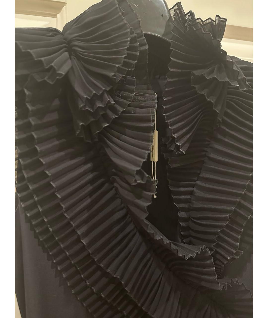 SALVATORE FERRAGAMO Черная шелковая блузы, фото 4