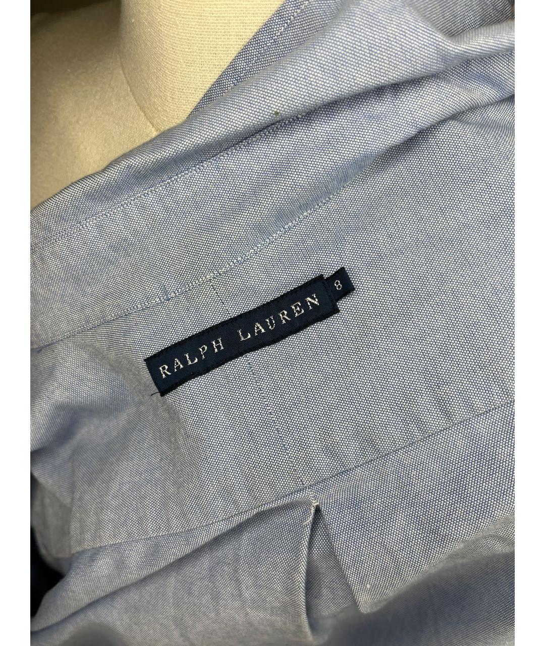 RALPH LAUREN Голубая хлопковая рубашка, фото 7