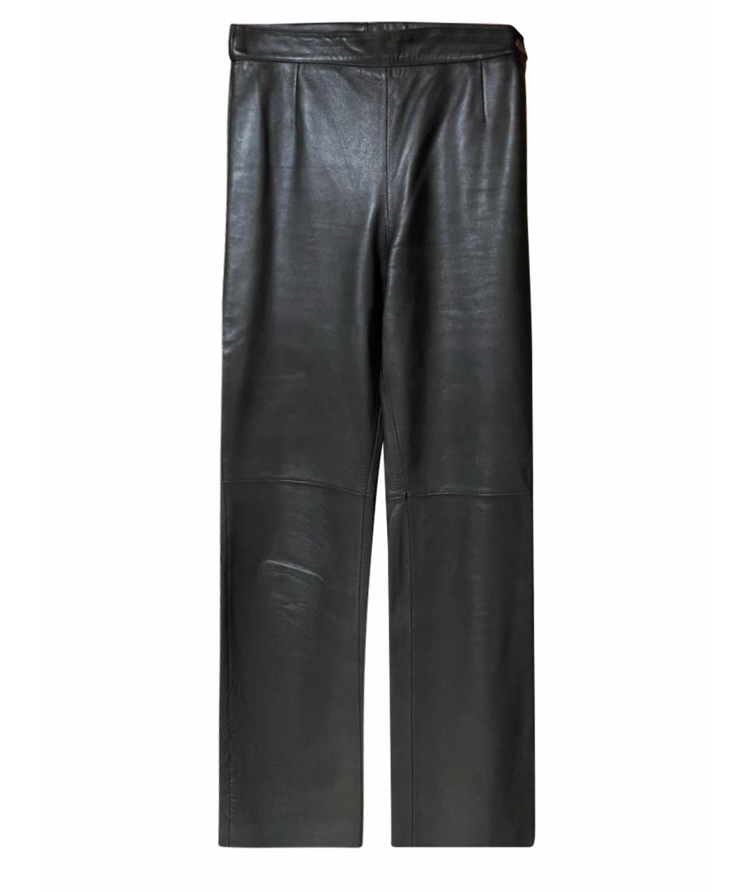 CHRISTIAN LACROIX VINTAGE Черные кожаные брюки узкие, фото 1