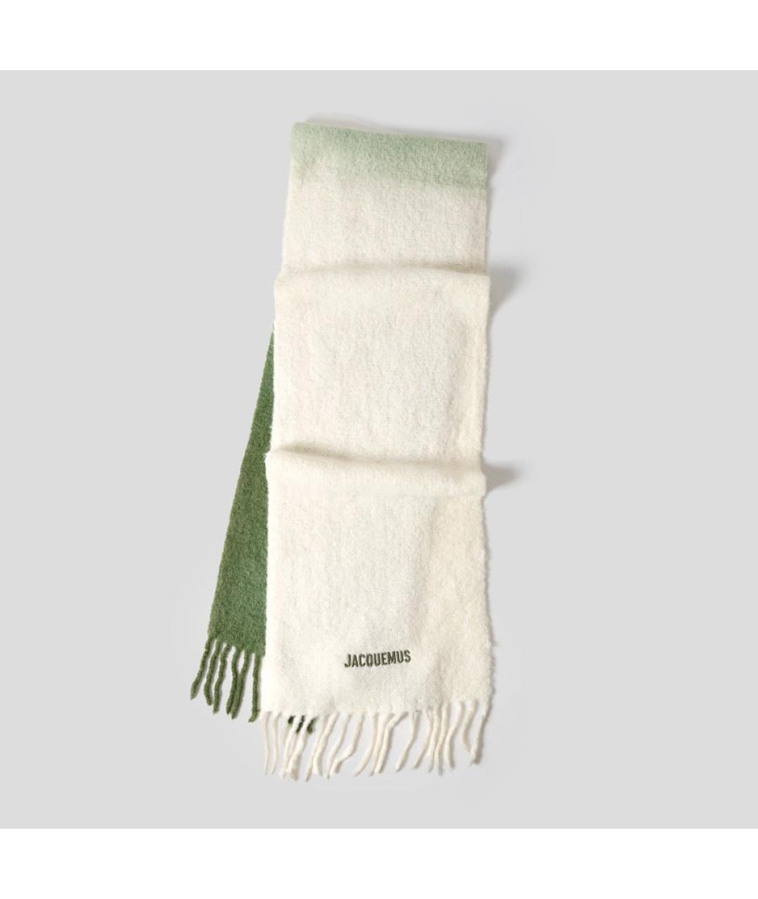 JACQUEMUS Зеленый шерстяной шарф, фото 5