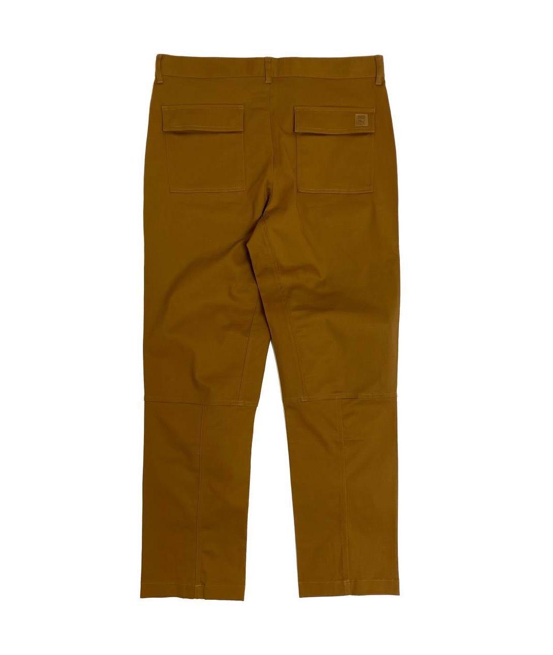 MAISON KITSUNE Коричневые хлопко-эластановые повседневные брюки, фото 2