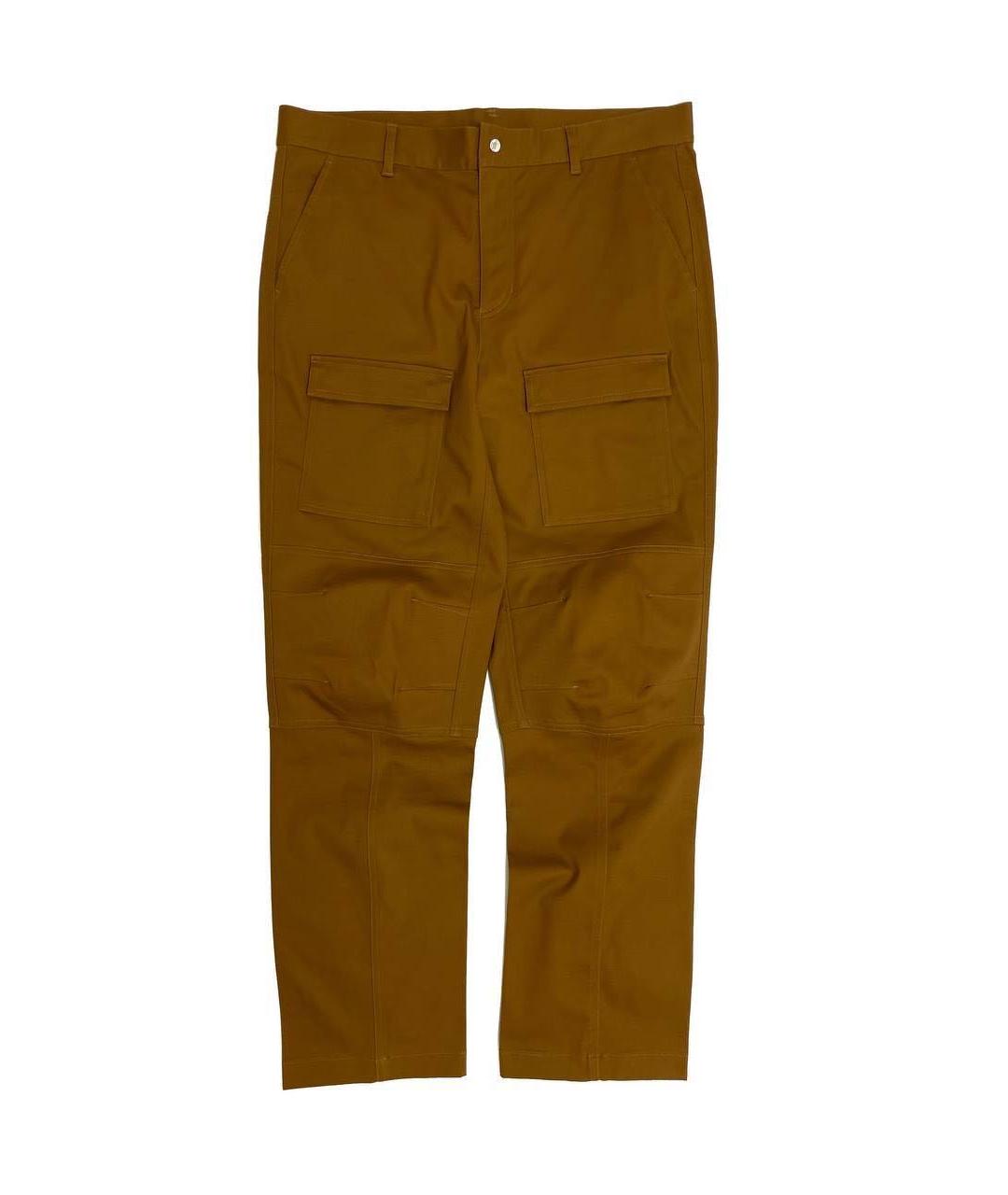 MAISON KITSUNE Коричневые хлопко-эластановые повседневные брюки, фото 1
