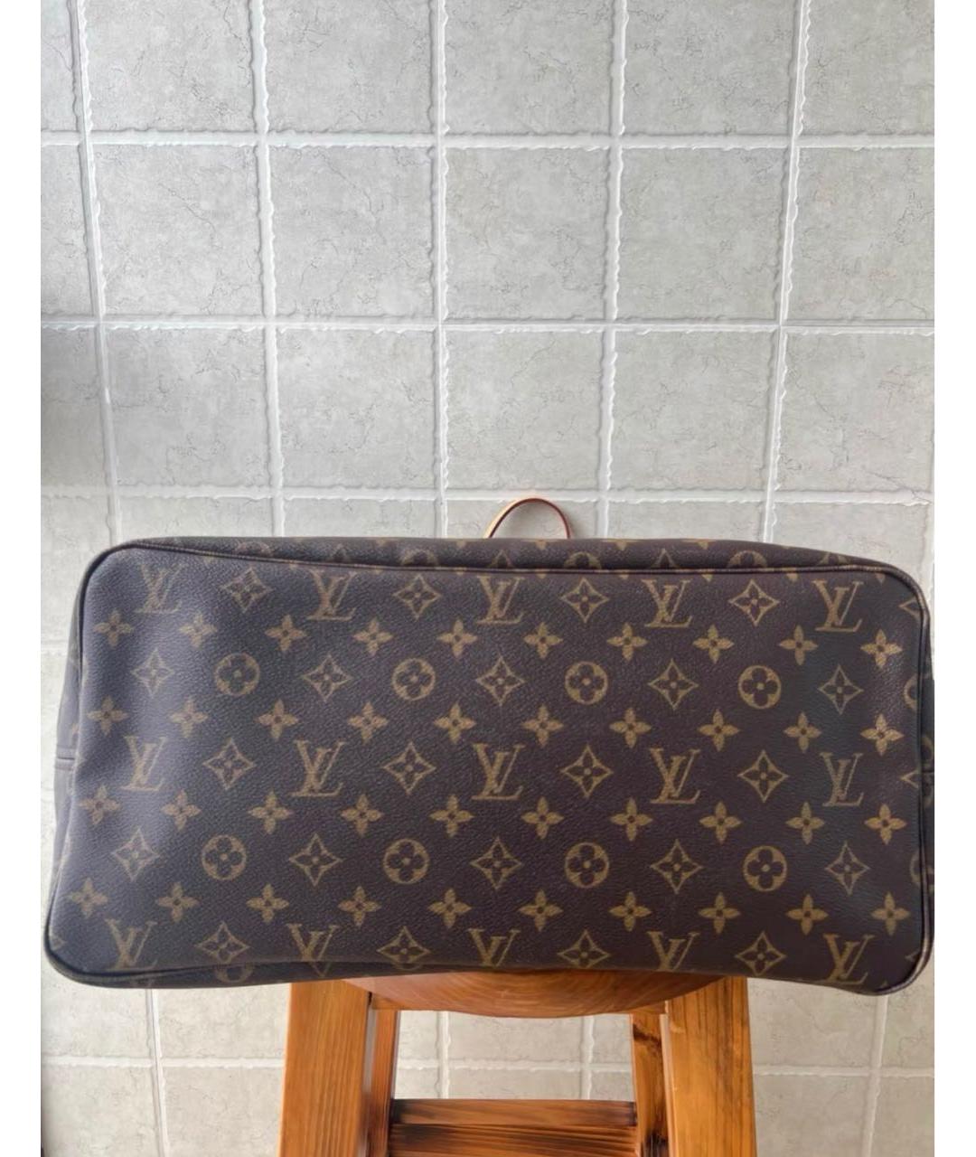 LOUIS VUITTON Коричневая кожаная сумка с короткими ручками, фото 7
