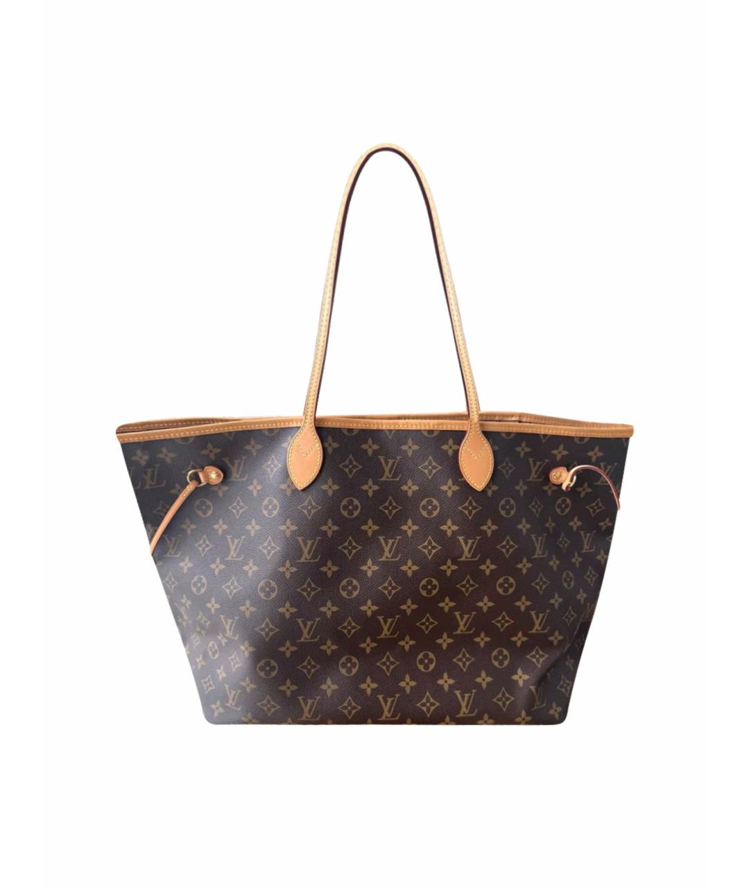 LOUIS VUITTON Коричневая кожаная сумка с короткими ручками, фото 1