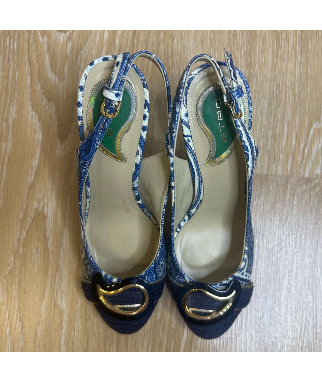 ETRO Синие кожаные туфли, фото 2