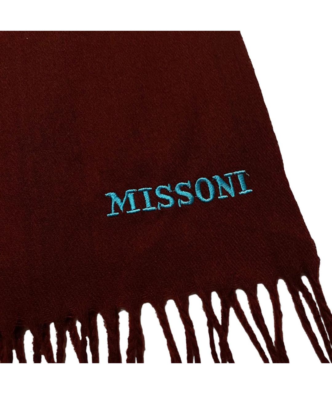 MISSONI Бордовый шарф, фото 9