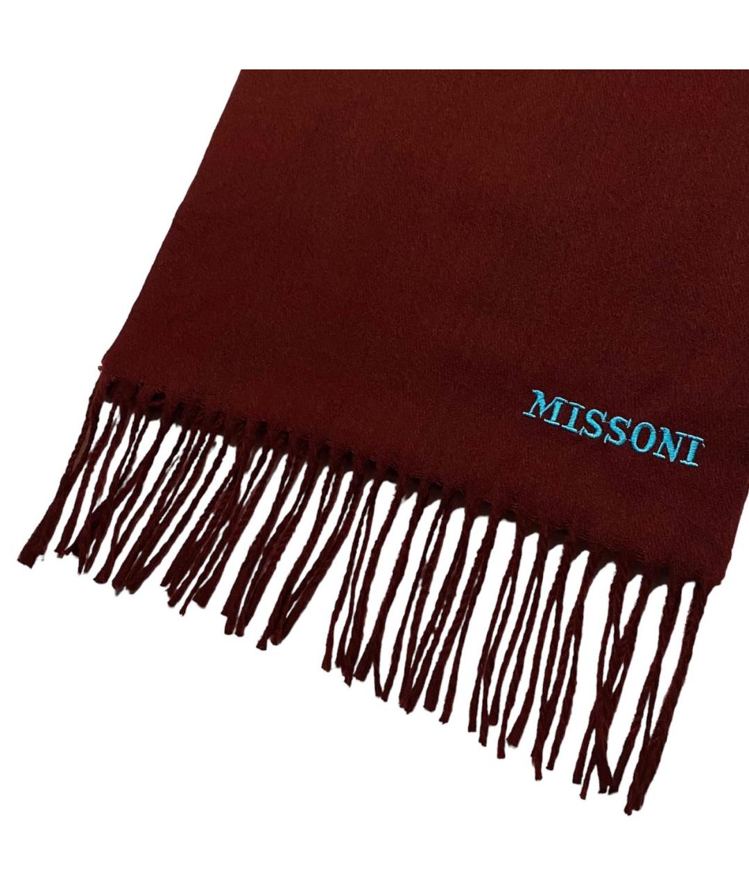MISSONI Бордовый шарф, фото 7