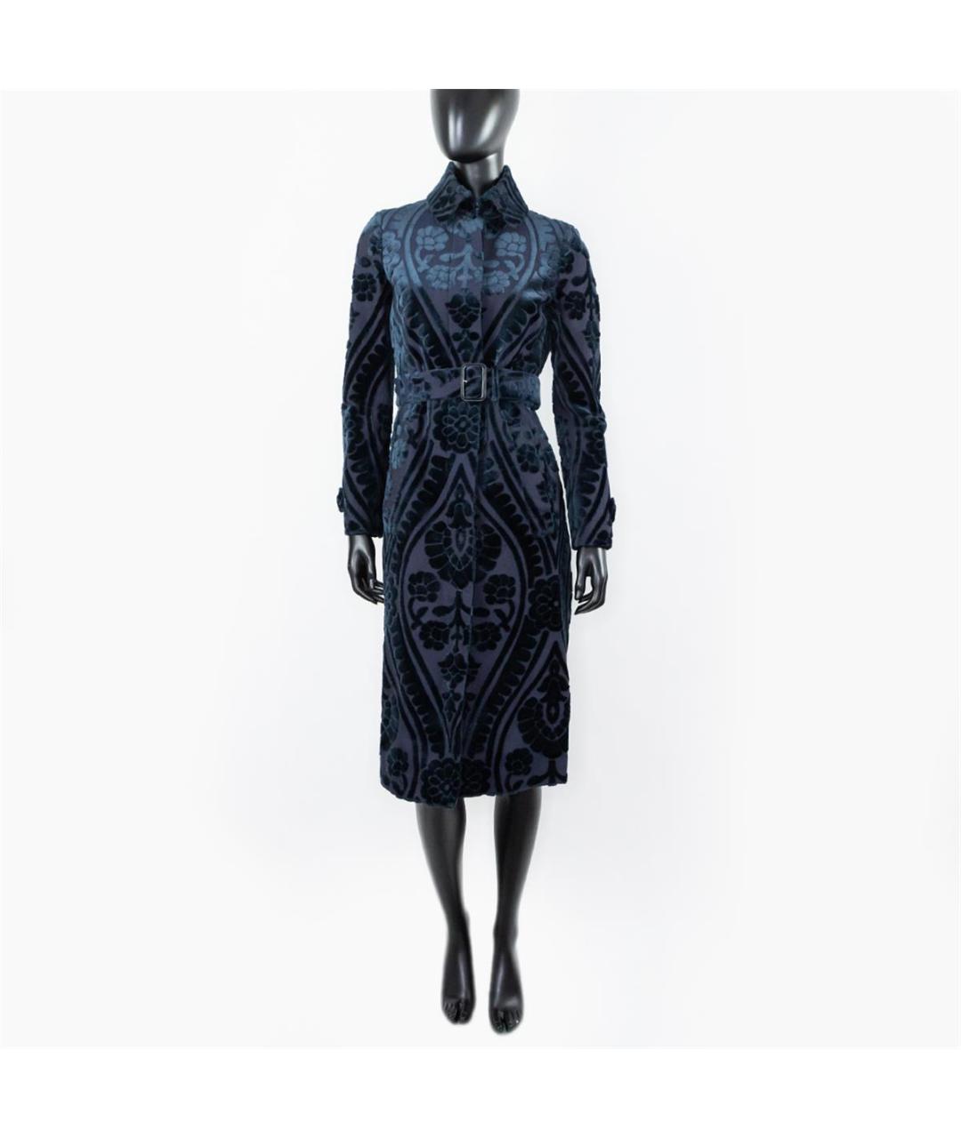 BURBERRY Синее шерстяное пальто, фото 4