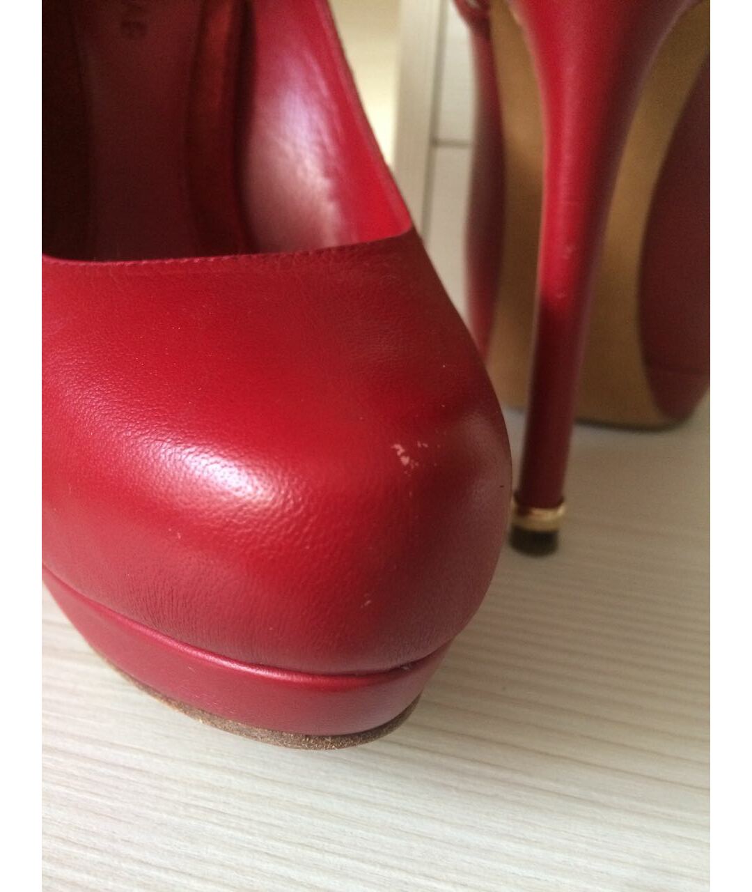ELIE SAAB Красные кожаные туфли, фото 7
