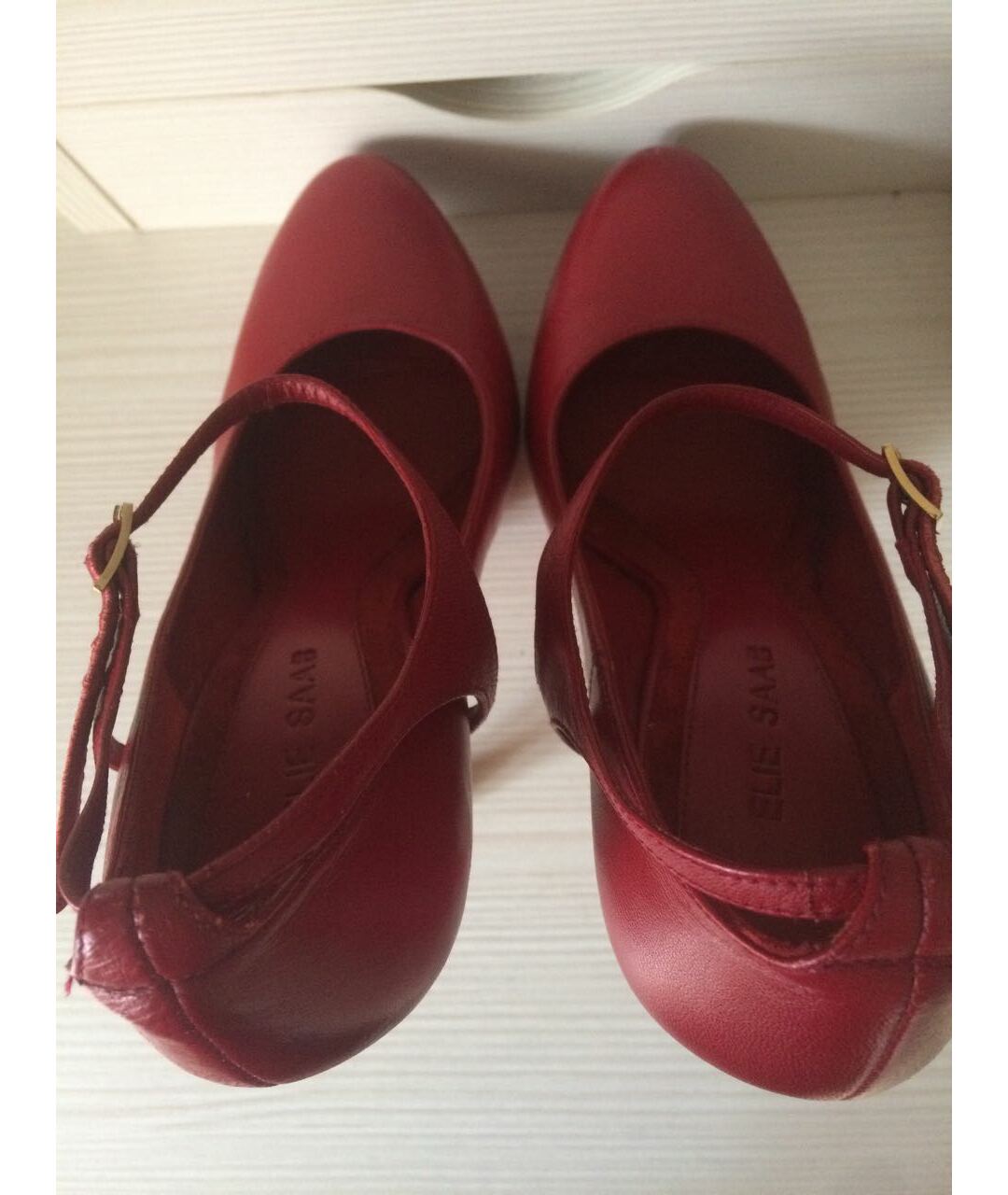 ELIE SAAB Красные кожаные туфли, фото 3