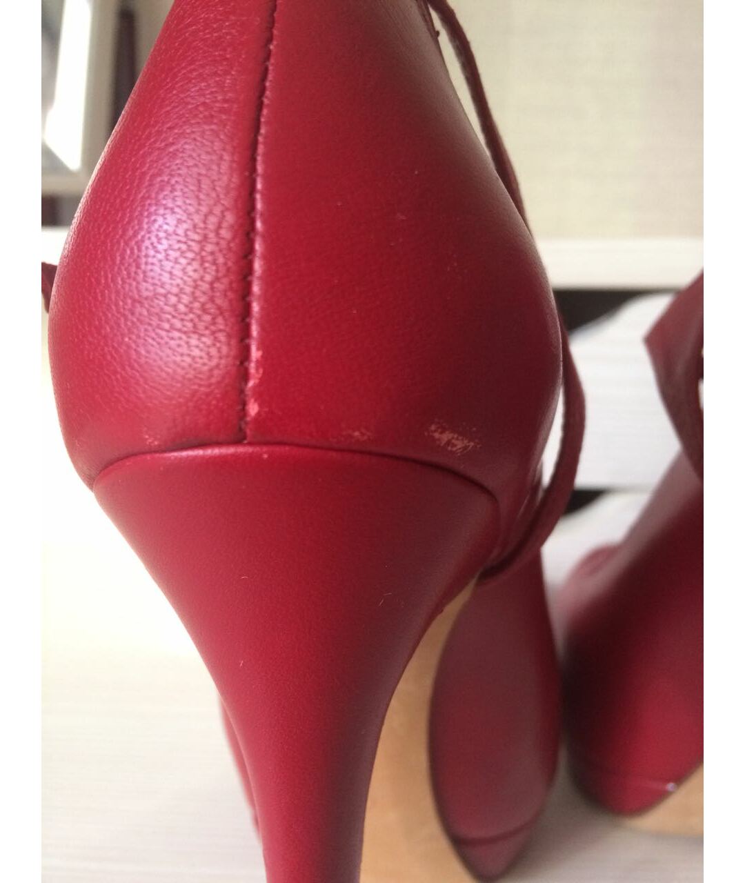 ELIE SAAB Красные кожаные туфли, фото 5