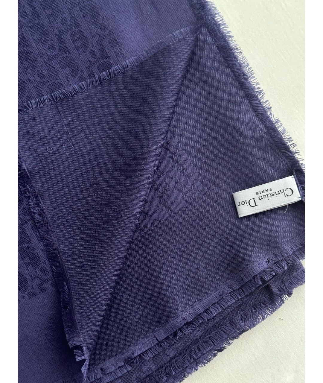 CHRISTIAN DIOR PRE-OWNED Фиолетовый кашемировый платок, фото 5