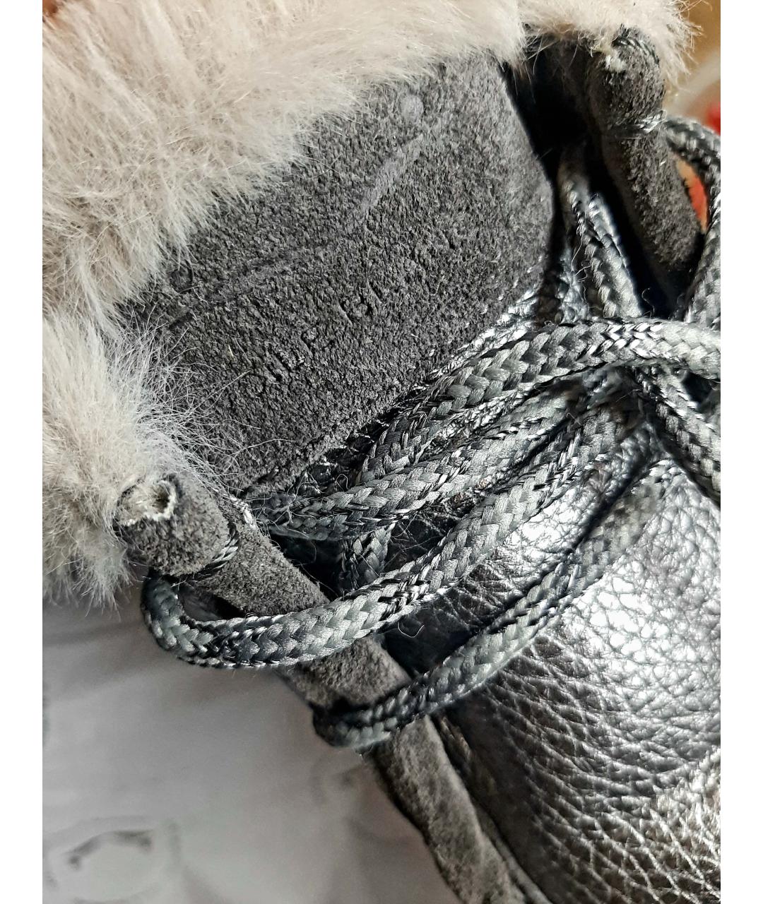 VOILE BLANCHE Серебряные кожаные ботинки, фото 7