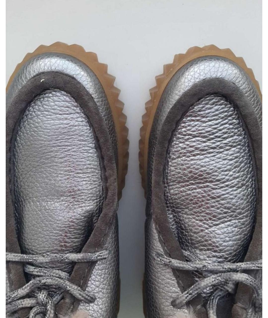 VOILE BLANCHE Серебряные кожаные ботинки, фото 2