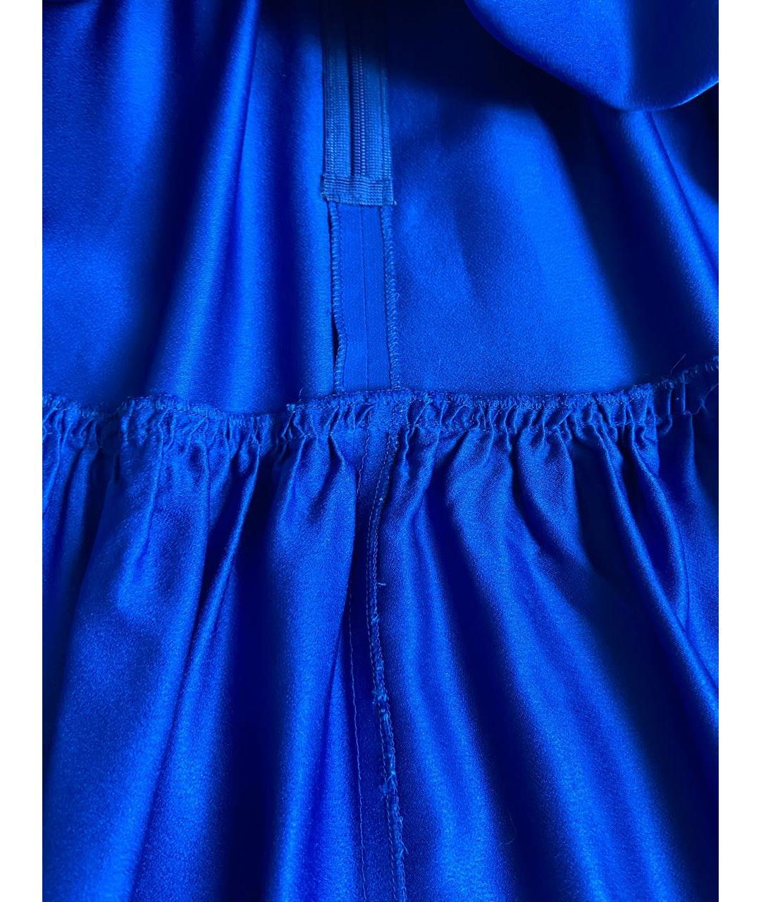 RED VALENTINO Синее шелковое коктейльное платье, фото 5