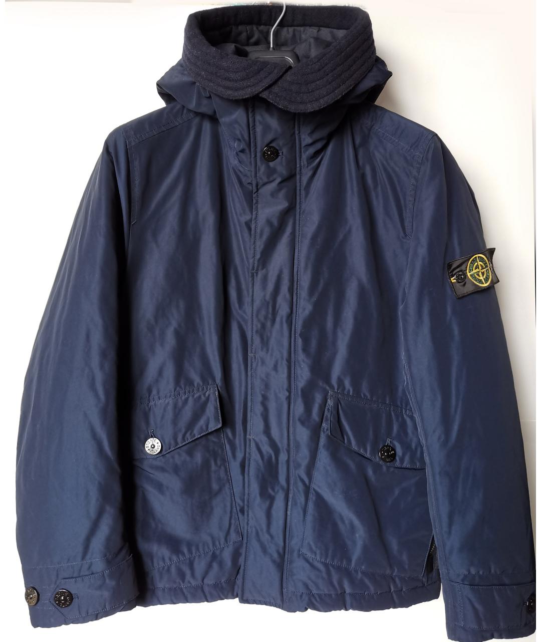 STONE ISLAND Темно-синяя полиэстеровая куртка, фото 10