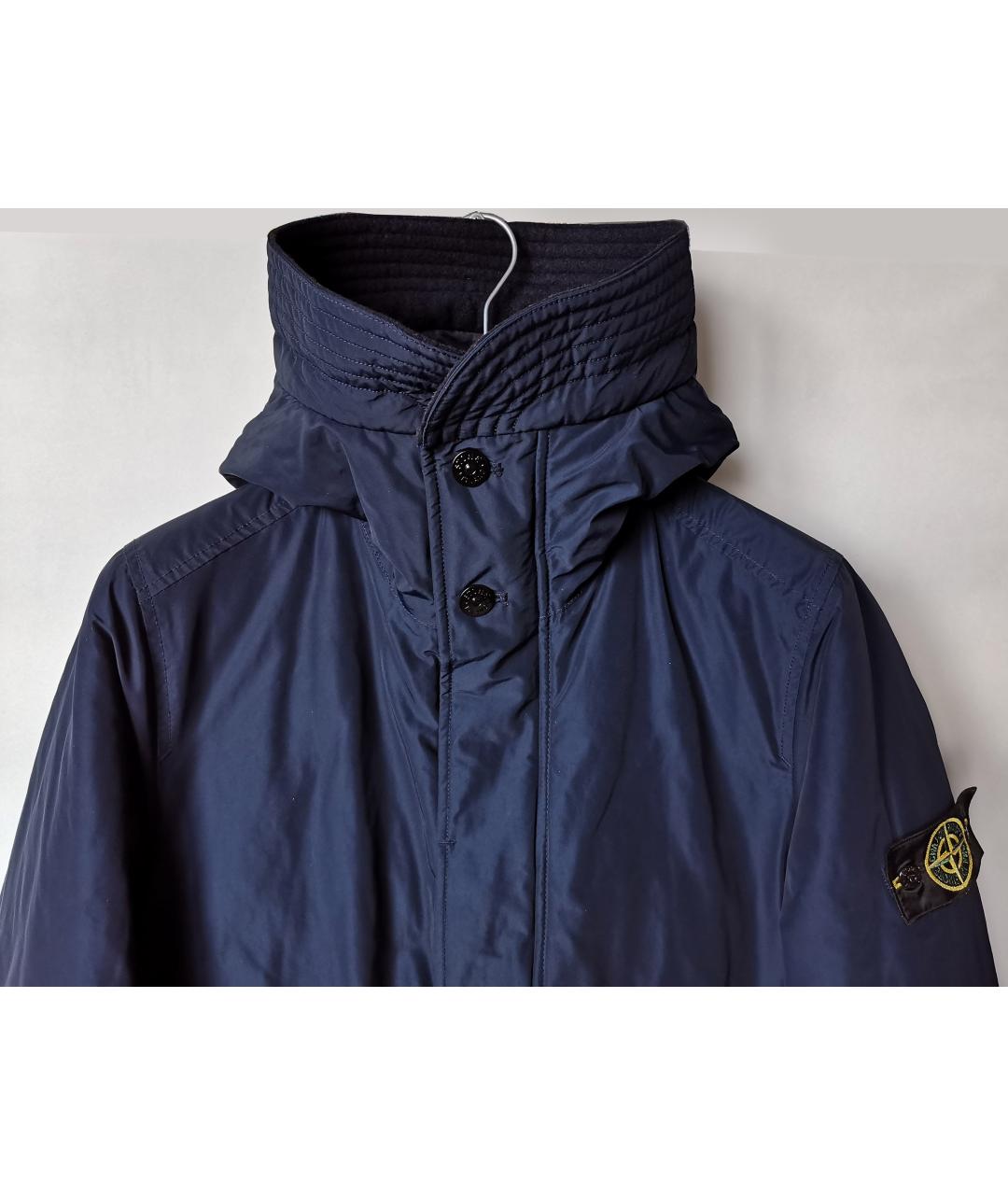 STONE ISLAND Темно-синяя полиэстеровая куртка, фото 5