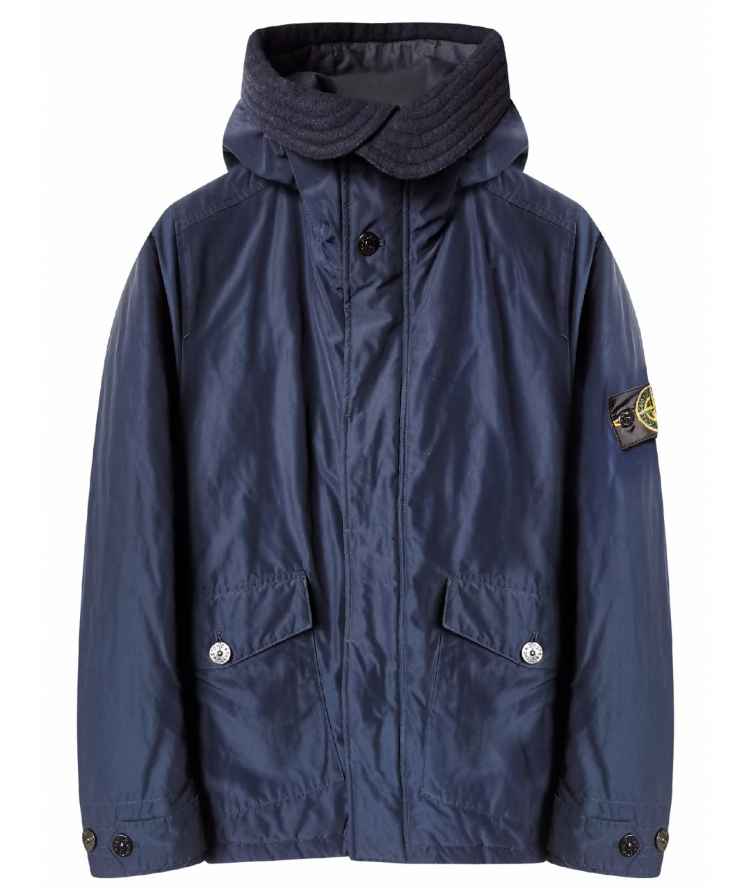 STONE ISLAND Темно-синяя полиэстеровая куртка, фото 1