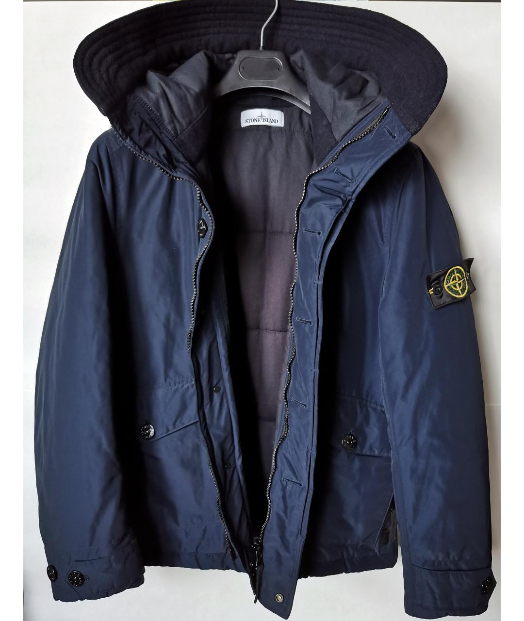 STONE ISLAND Темно-синяя полиэстеровая куртка, фото 3