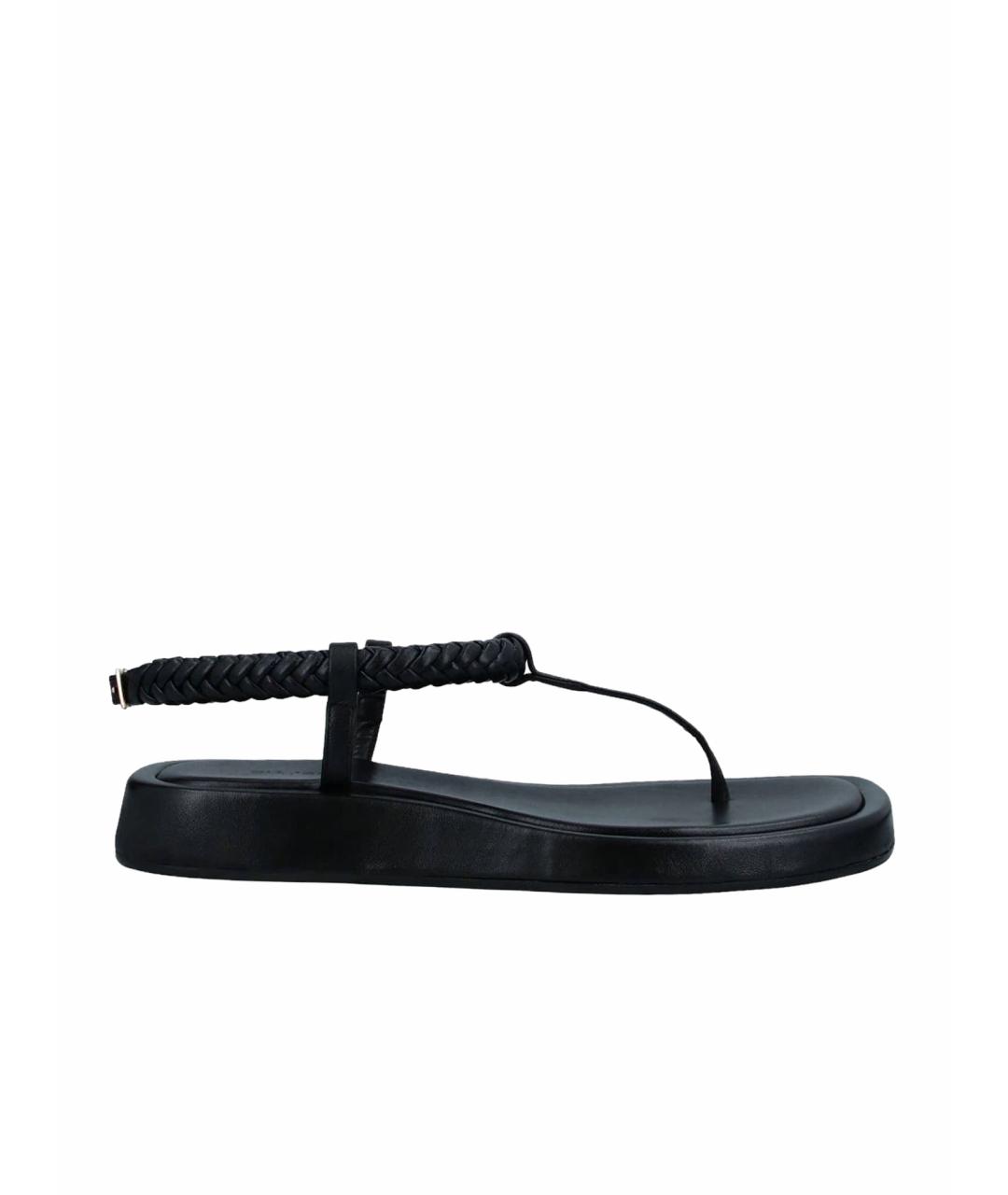 GIABORGHINI Черные кожаные сандалии, фото 1